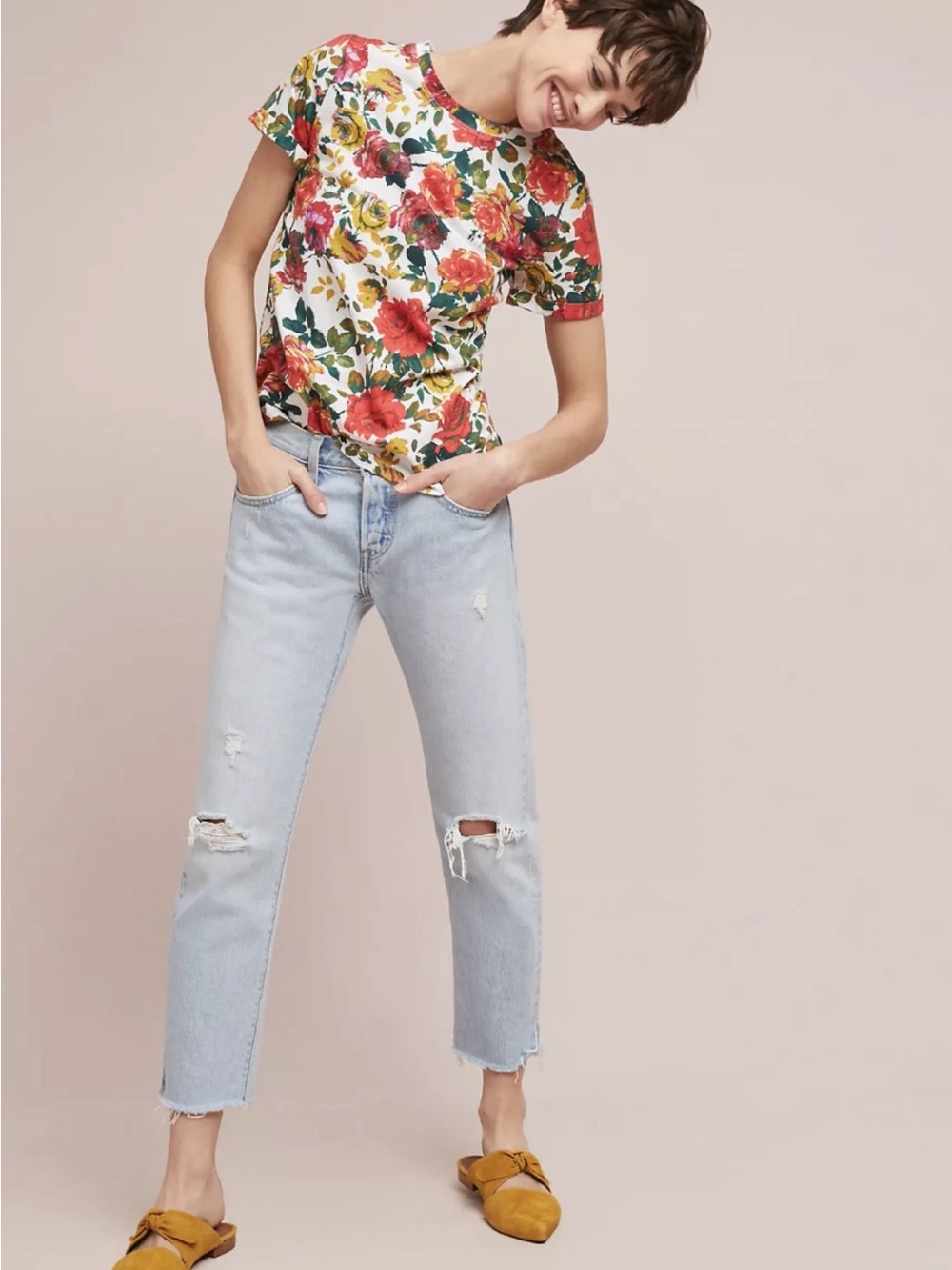 Meadow Rue by
Anthropologie Floral
Printemps Printed Shor Sleeve
Tee / Sz S - Picture 4 of 6
